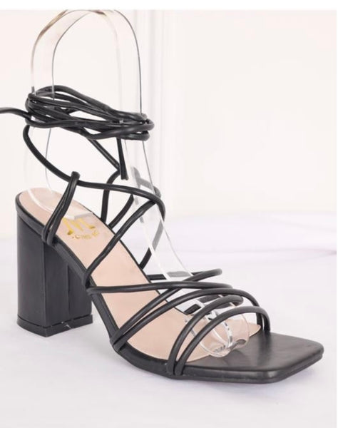 Black lace up 2024 heels 3 inch