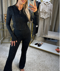 Diamond Corset Style Tracksuit -Black