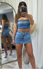 Denim Corset & Skirt