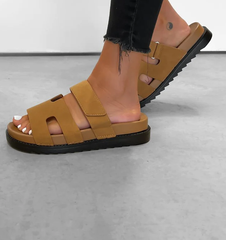Chunky Sole Strap Sandals -Camel