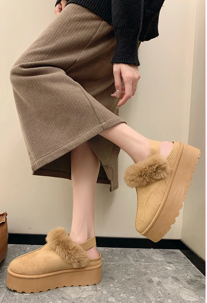 Fur-Lined Boots -Camel