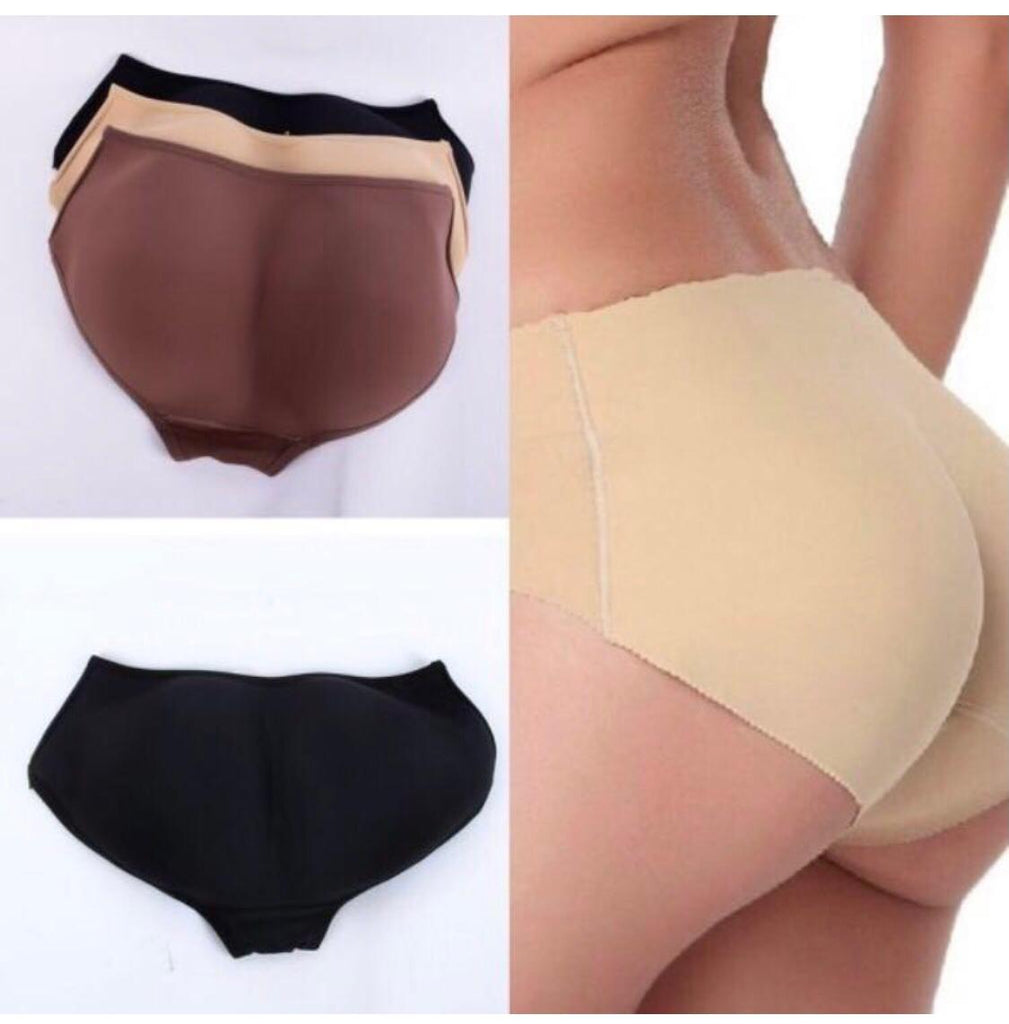 Women Buttock Padded Underwear Panties Briefs Knickers Bum Lift Enhancer  Pants Shapewear Black